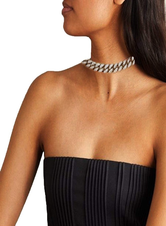 Halukakah Diamond Cuban Link Chain for Women 13.5MM Platinum White Gold Finish Choker Necklace 16",Full Cz Diamond Cut Prong Set,with Giftbox - Image 5
